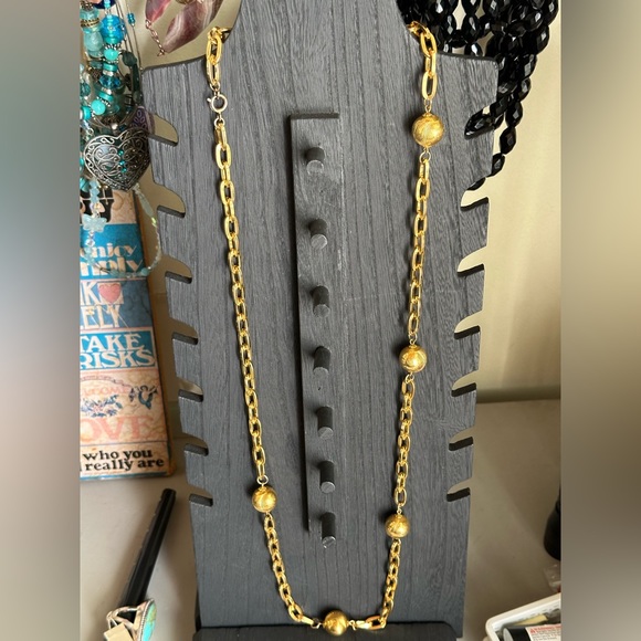 Cadoro Vintage Gold Tone Statement Necklace 30” - Picture 4 of 5